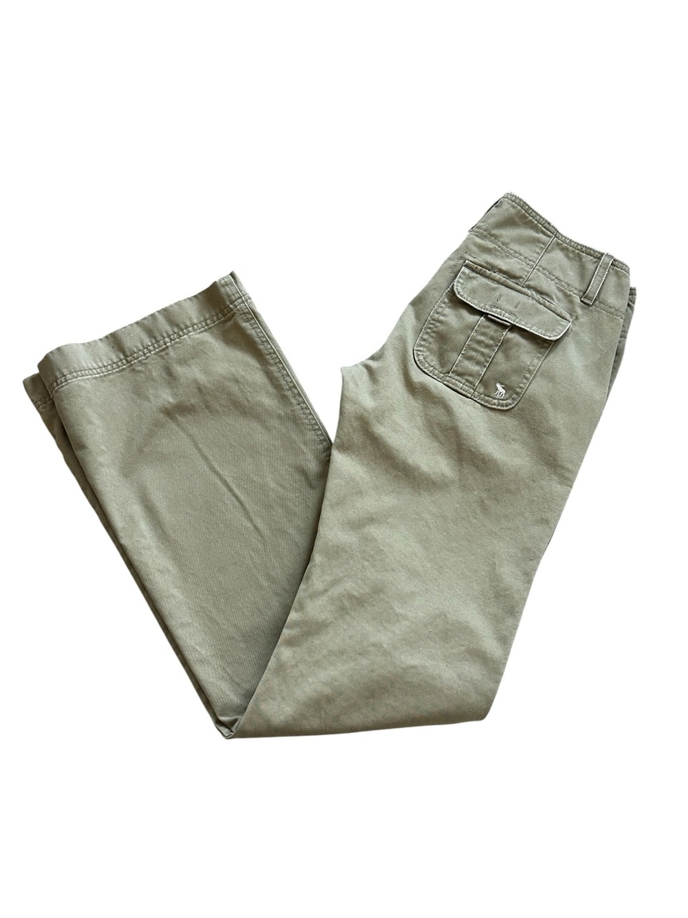 Vintage Abercrombie & Fitch Low Rise Flare Leg Khaki Pants Y2K Preppy Streetwear